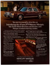 1979 MERCURY Marquis Vintage Original Print AD | Brown car interior photo USA