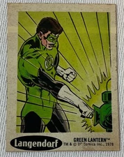 1978 Langendorf DC Comics sticker card #30 ~ GREEN LANTERN