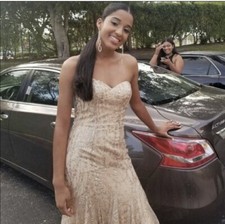 Camille La Vie Gold Prom Dress