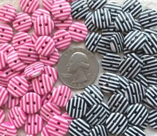 80 pc x 1/2" Mix Plastic Round Stripe Kids 2-Hole Buttons Baby Shower SB526