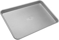 Usa Pan Bakeware Half Sheet Pan Warp Resistant Nonstick Baking Pan Made In Th... Usa Pan Bakeware Half Sheet Pan Warp Resistant Nonstick Baking Pan Made In Th...