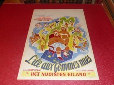 CINEMA AFFICHE ORIGINALE BELGE - L'ILE AUX FEMMES NUES JANE SOURZA TISSIER 1953
