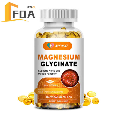 Magnesium Glycinate 400MG High Absorption,Improved Sleep,Stress & Anxiety Relief - Afbeelding 1 van 11