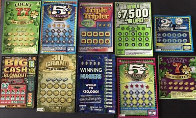 Connecticut  Instant SV Lottery Tickets, 10 different, LOT 5B, no cash value