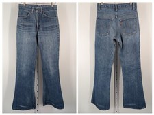 Levi  s Vintage 1970s Orange Tab Talon Zipper Pocket Flare Jeans 28 29 US Hippy