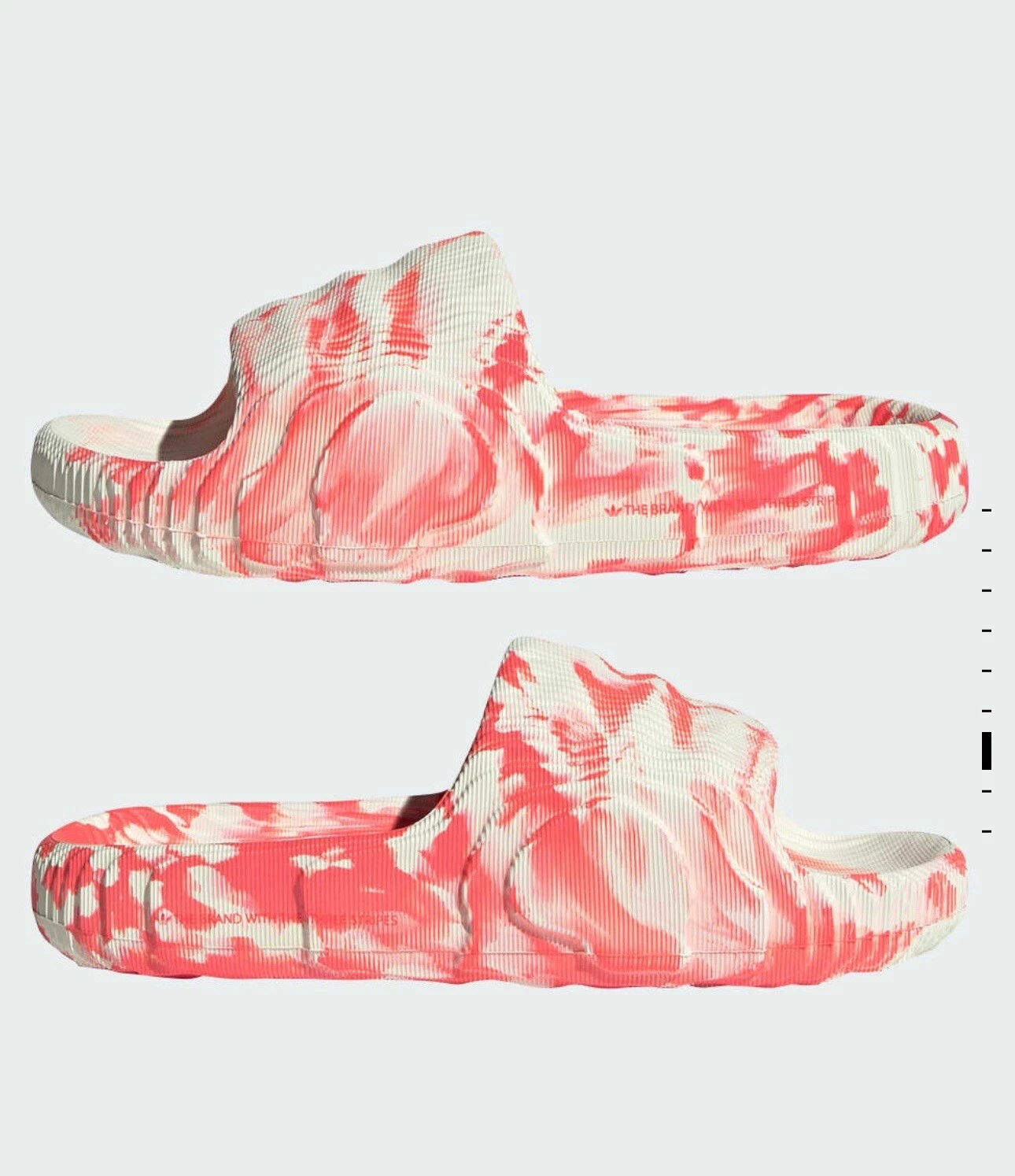 Sandali rossi avorio solare taglia M8 W9 Adidas Originals Adlette 22 diapositive