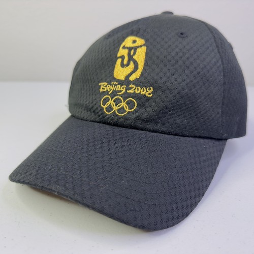 Beijing 2008 Black / Gold Embroidered Olympics Adjustable Baseball Cap / Hat