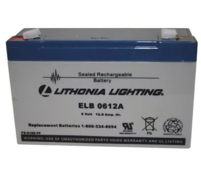 Lithonia Lighting (ELB 0612A) 6 V Volt, 12 Ah Battery.