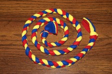 New 5 1/2 ft Primary Colors Red Yellow Blue Handmade Braided Fleece Cat Toy