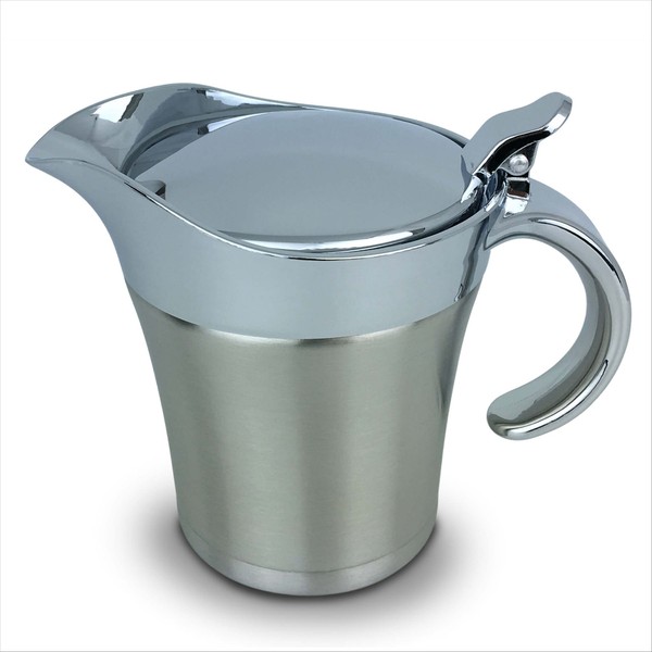 Edelstahl Thermo Sauciere Einhand SoßEnkanne Sauce Kanne Servierkanne Verchromt-image