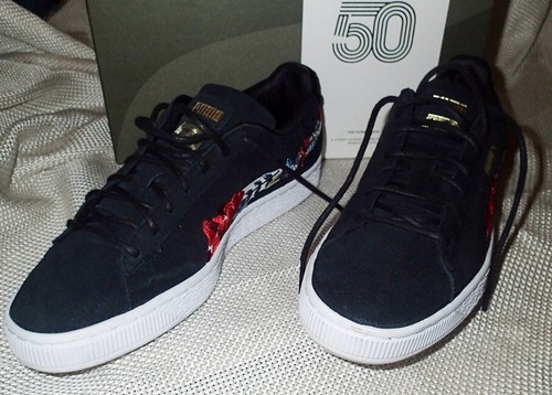 Puma 366124-01 Hyper Embellished Flower Black Suede Sneaker Shoes Women's US 8.5 - Picture 5 of 6