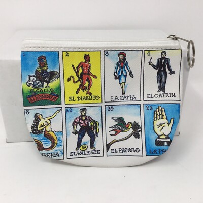 Mexican Mini Coin Bag Bolsa De Loteria Mexicana Card Game El Diablito La Sirena