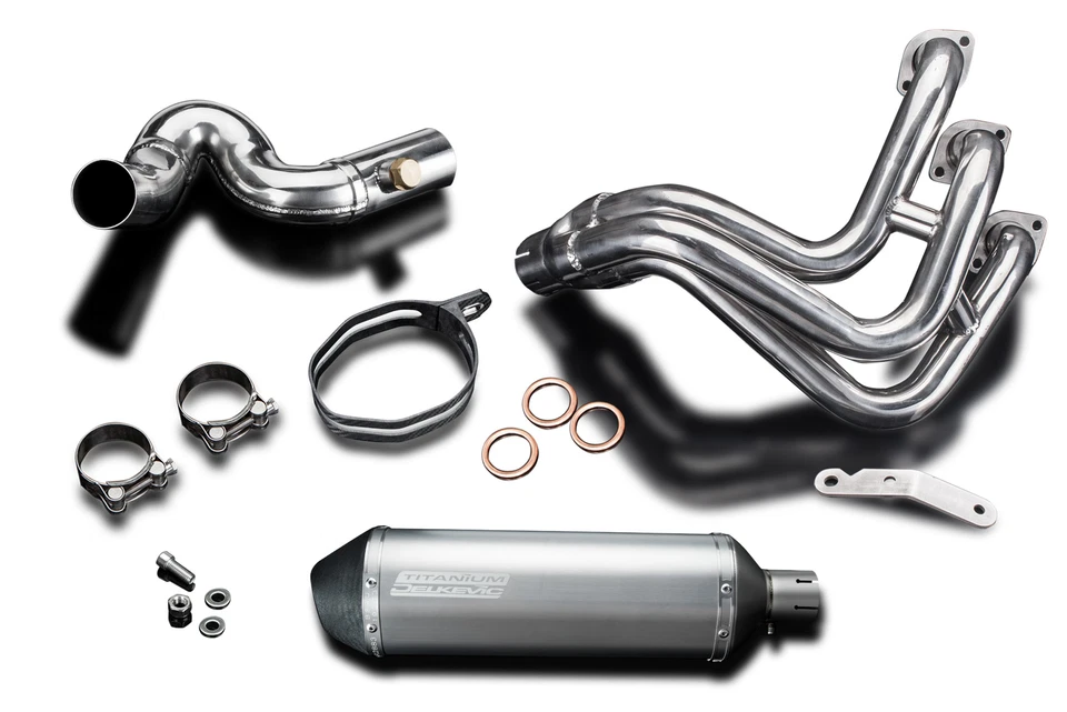 Silenciador ovalado titanio Yamaha FJ-09 Tracer 900 Delkevic 3-1 escape 13,5" 15-20 Foto 2 de 4