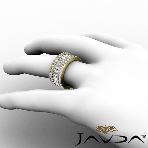 Runder Diamant Damen Baguette Ewigkeit Ehering 14 Karat Weißgold 5,7 kt - Bild 29 von 30