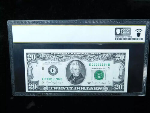 1990 $20 Federal Reserve Note Richmond - Offset Printing Error - PCGS 64 - Picture 2 of 5