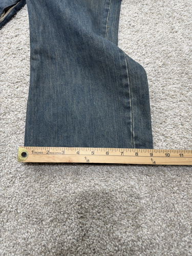 Y2K IRON Jeans Herren 35x29 Baggy Distressed Grunge Wide Leg Boot Pattentaschen - Bild 6 von 12