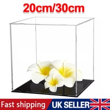 UK Acrylic Display Case Dustproof Box Perspex Clear Collectibles Model 20/30cm