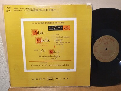 Pablo Casals - Bruch ''Kol Nidrei'' For Cello & Orchestra LP VG, 1951 RCA LCT 1028