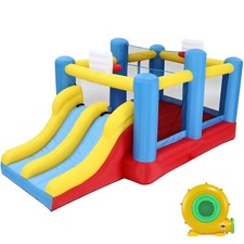 Inflatable Bounce Castle Jumping House Kids Bouncer Playhouse w/ 2 Slides Blower