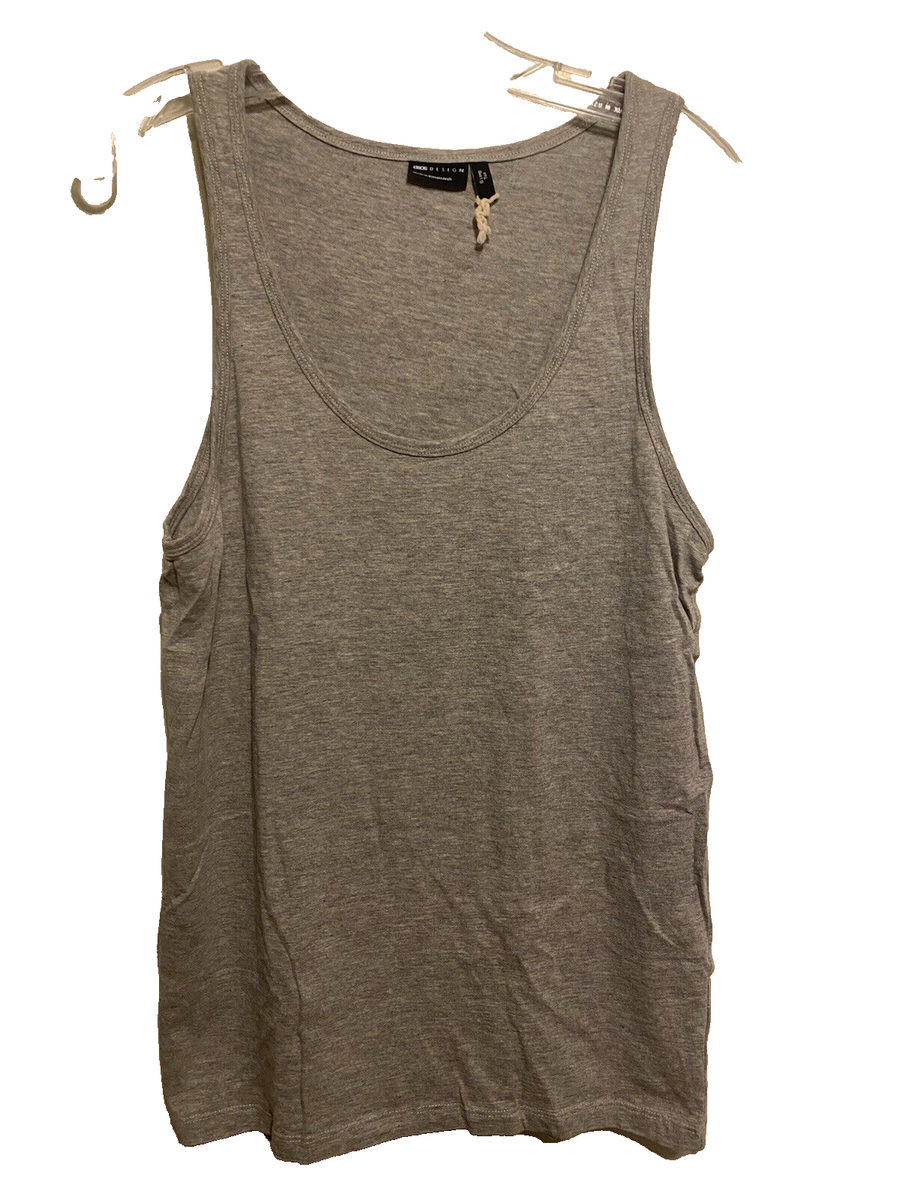 ASOS Design Men's Gray Tank Top Size Small Long Tall NWOT Scoop