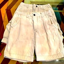 2 Pairs Boys Khaki Cargo Shorts, Y2K Abercrombie and Tucker Tate, Size 14, GUC