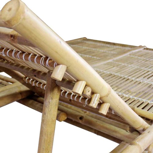 vidaXL 2-Person Sun Lounger Bamboo - Picture 5 of 7