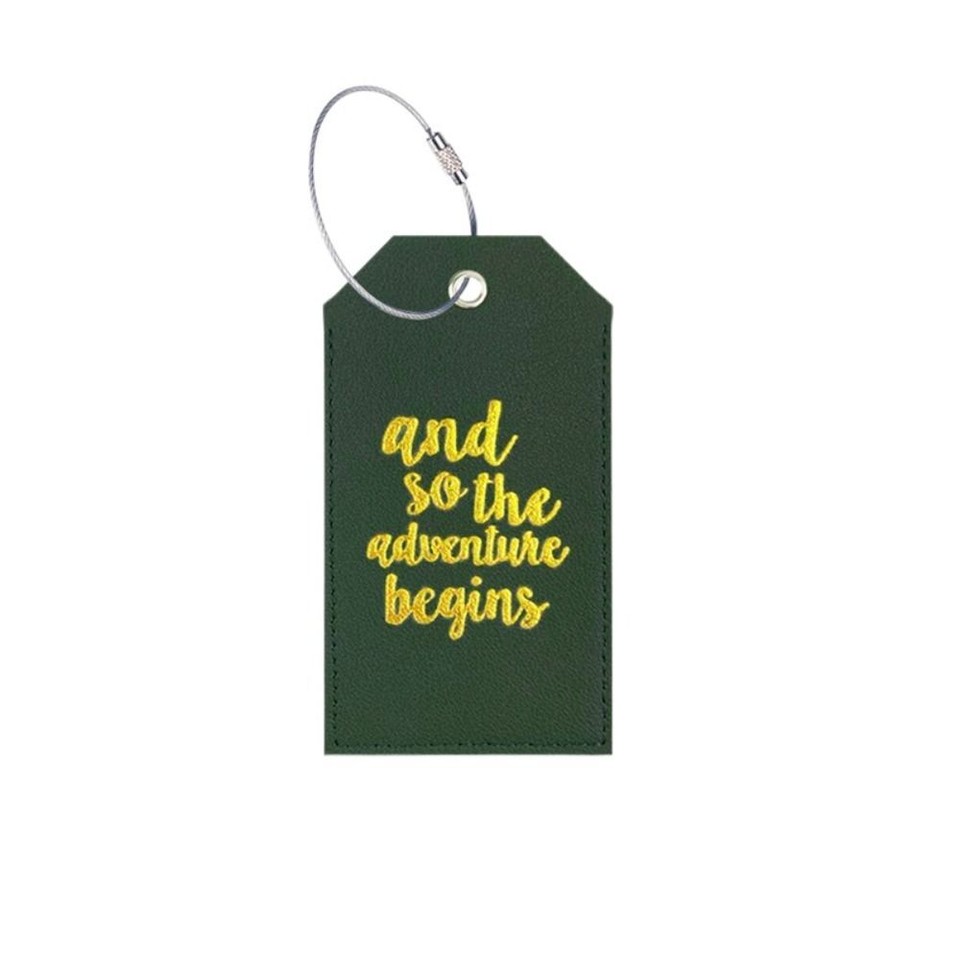 With Anti Loss Wire Rope PU Leather Luggage Tag Boarding Pass Tag