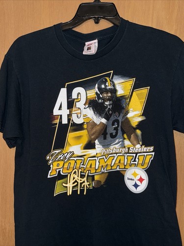 Y2k Troy Polamalu Steelers Shirt Huge Graphic Print NFL #43 Size L 2000’s Nice! - Picture 3 of 10