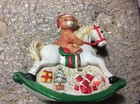 Porcelain Teddy Bear on Rocking Horse Music Box  — photo 4