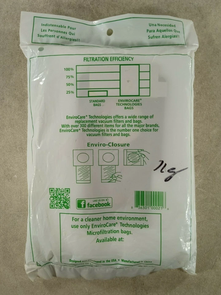 Anti-Allergen Kenmore Cloth Upright Vacuum Bags Type U & O 50688, 5069 - Image 2 of 3
