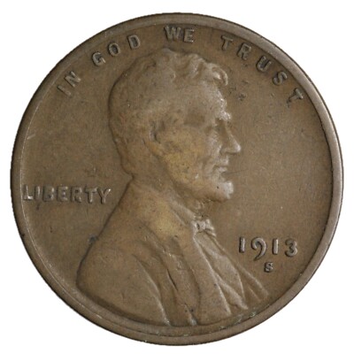 1913-S Lincoln Wheat Cent Penny Better Grade Complete Your Album!!