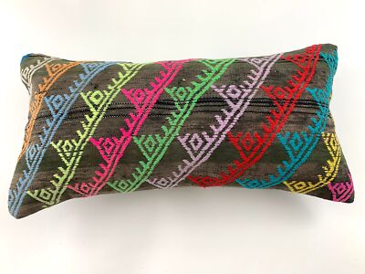 12 x24  Vintage Anatolian Kilim Cushion Cover, Turkish Kilim Cushion Cover 30x60