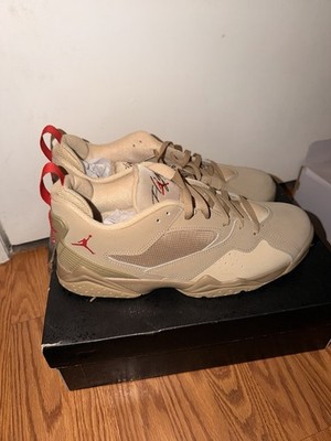 Nike Air Men s Low Top Sneakers Beige/Red Lace Up Solid Athletic Casual