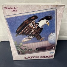 Vintage WonderArt EAGLE Latch Hook Kit 4351 24" X 34" NEW SEALED OLD STOCK