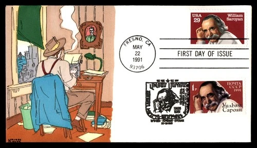 Mayfairstamps US FDC 1991 William Saroyan Kribbs Russia Mixed Franking First Day
