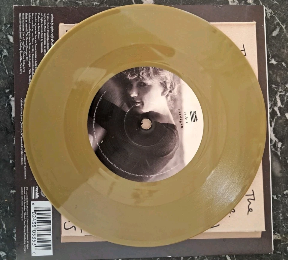 TAYLOR SWIFT Cardigan + Songwriting voice memo 12 inch LP vinyl record GOLD DISC - Image 4 of 4