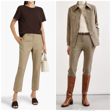 Nili Lotan Wool Tel Aviv Pants in Brown Check Size 0