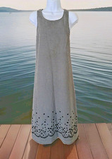 Talbots Midi Sundress 4P Black & White Check Embroidered Sleeveless Sheath Tank