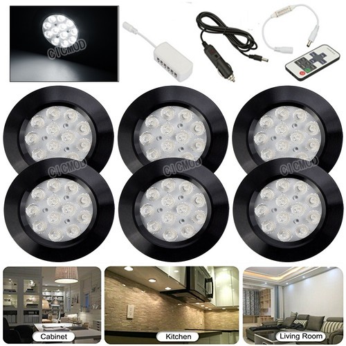 12V Interior LED Spot Lights For Campervan Caravan Motorhome Dimmable Remote Kit