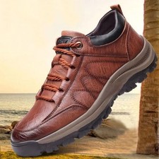 NEW MENS LEATHER SHOES TRAINERS CASUAL GYM WALKING SPORTS RUNNING SHOES SIZE Hot