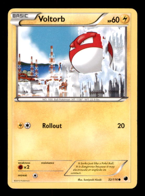Voltorb 32/116 Common Plasma Freeze Pokemon Lightly Played