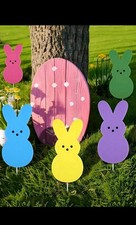20 PCS Easter Bunny Yard Sign Stakes Decorations