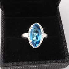 Blue Topaz Gemstone 925 Sterling Silver Ring Handmade Jewelry Ring Gift For