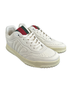 GUCCI Re-Web Low Top White Leather Sneakers Men s Sneakers 12.5 USA $1190