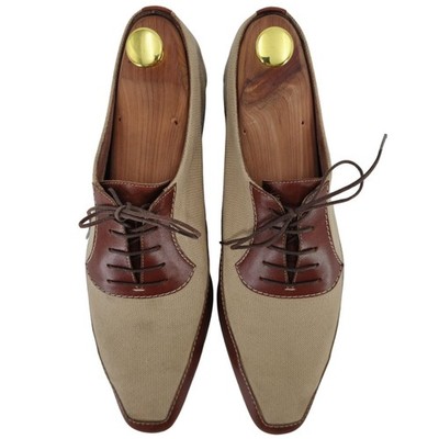 A. Testoni Italy Mens 9D Dress Shoes Beige Brown Canvas Leather Luxury Oxfords | eBay A. Testoni Italy Mens 9D Dress Shoes Beige Brown Canvas Leather Luxury Oxfords | eBay
