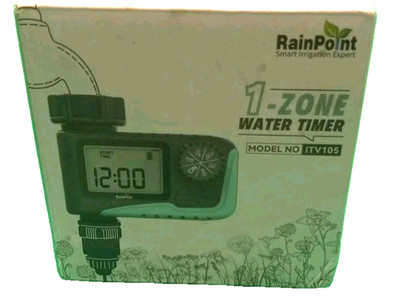 Programmable Water Timer Rainpoint 1-Zone ITV105 Water/Rustproof Brass. Open Box