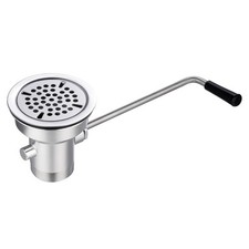 3-1/2" Commercial Sink Drain with Twist Lever Handle, Waste Drain Valve Witho...
