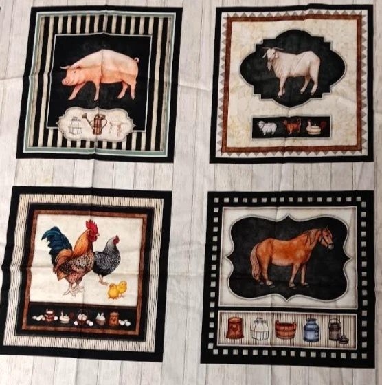 Panel de parches con imágenes de granja rural por quilting Treasures ~ crudo #29889-E Foto 4 de 4