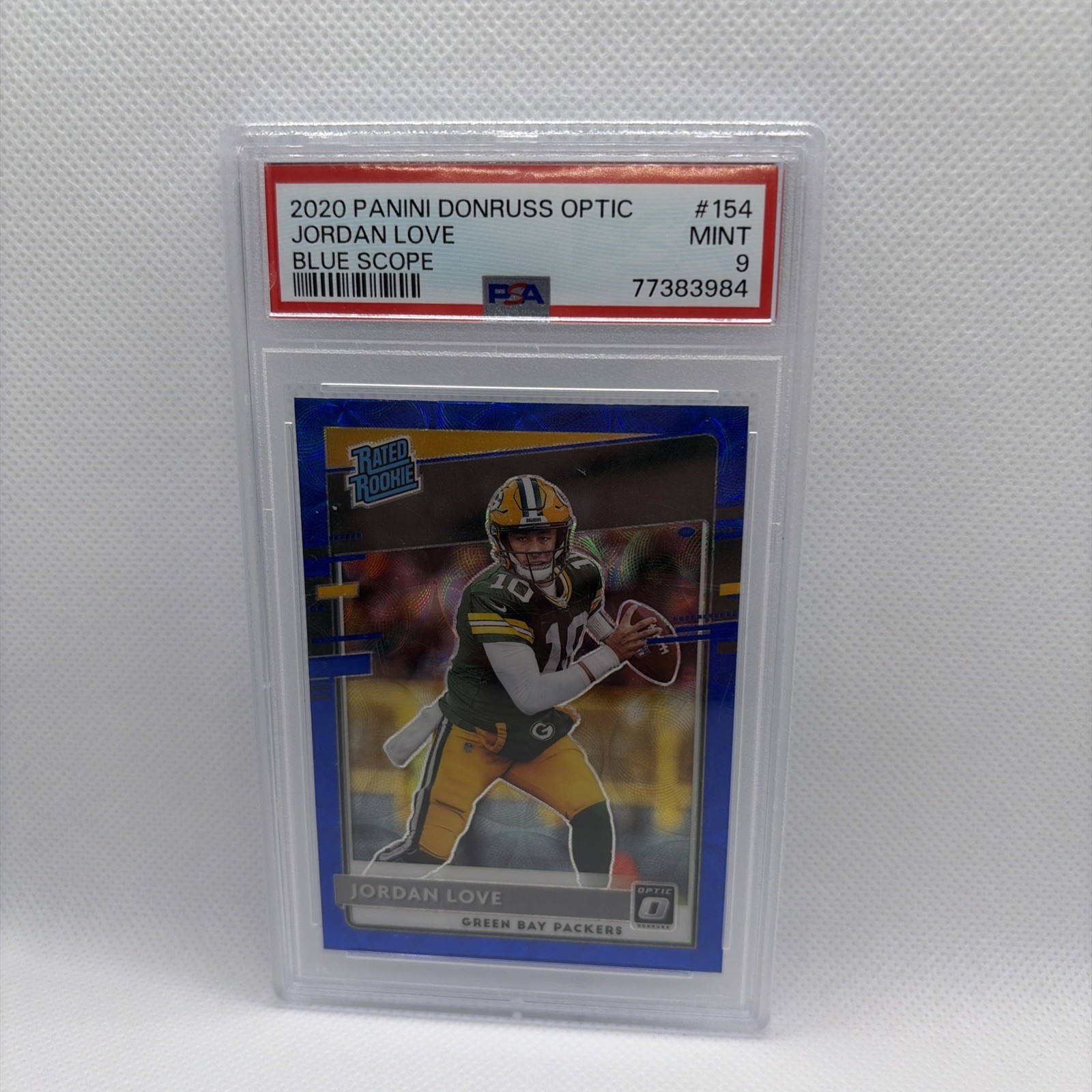 2020 Panini Donruss Optic - Rated Rookies Jordan Love #154 Blue Scope Prizm (RC)