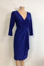 Chaps Blue Dress Side Ruched Womens Medium